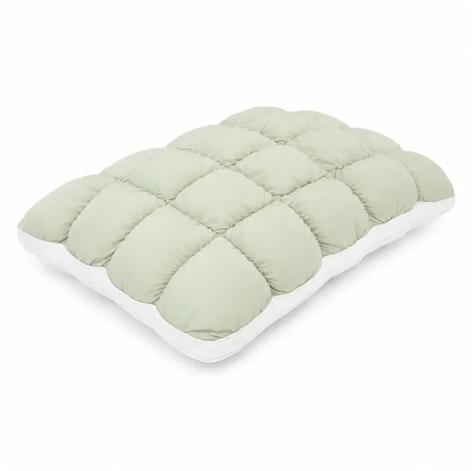 Puff Pillow | Cooling Bedding Pillow | Puff Grid Design: Gray / King