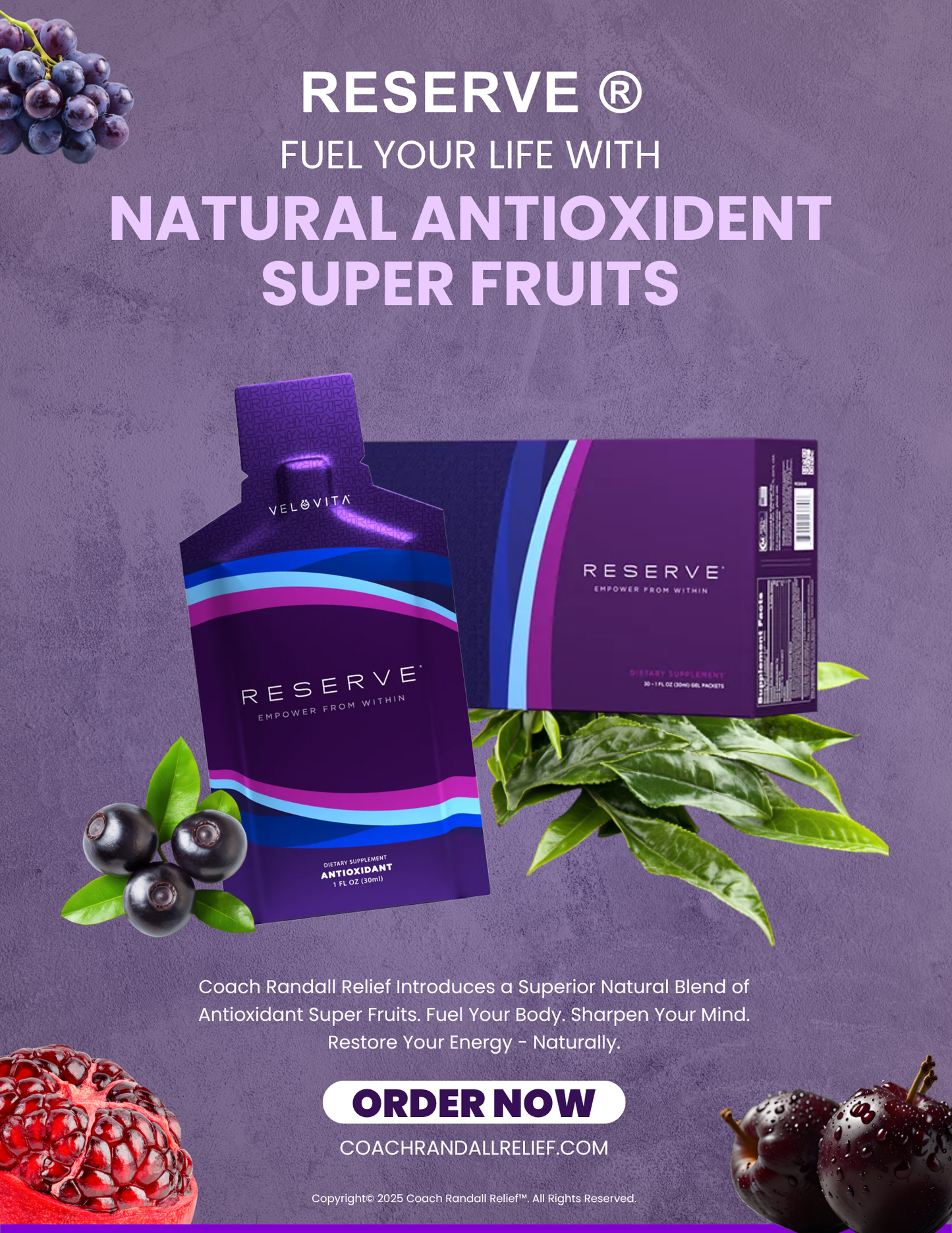 New Product! Coach Randall Relief™ Reserve® — Empower from Within™ (30 Pack)