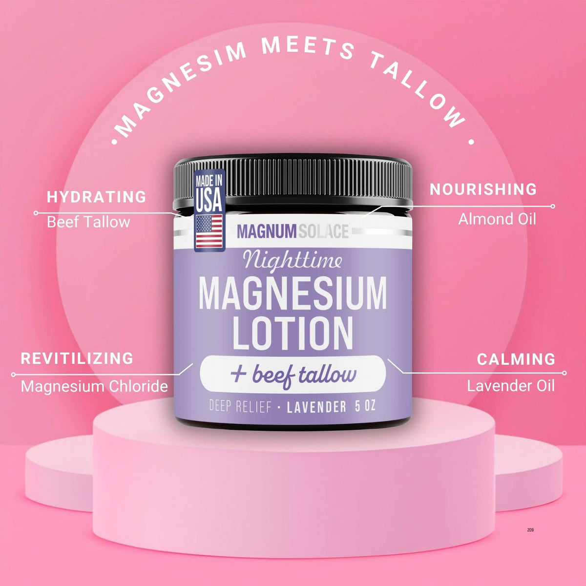 Nighttime Magnesium Lotion with Beef Tallow - Lavender Scent
