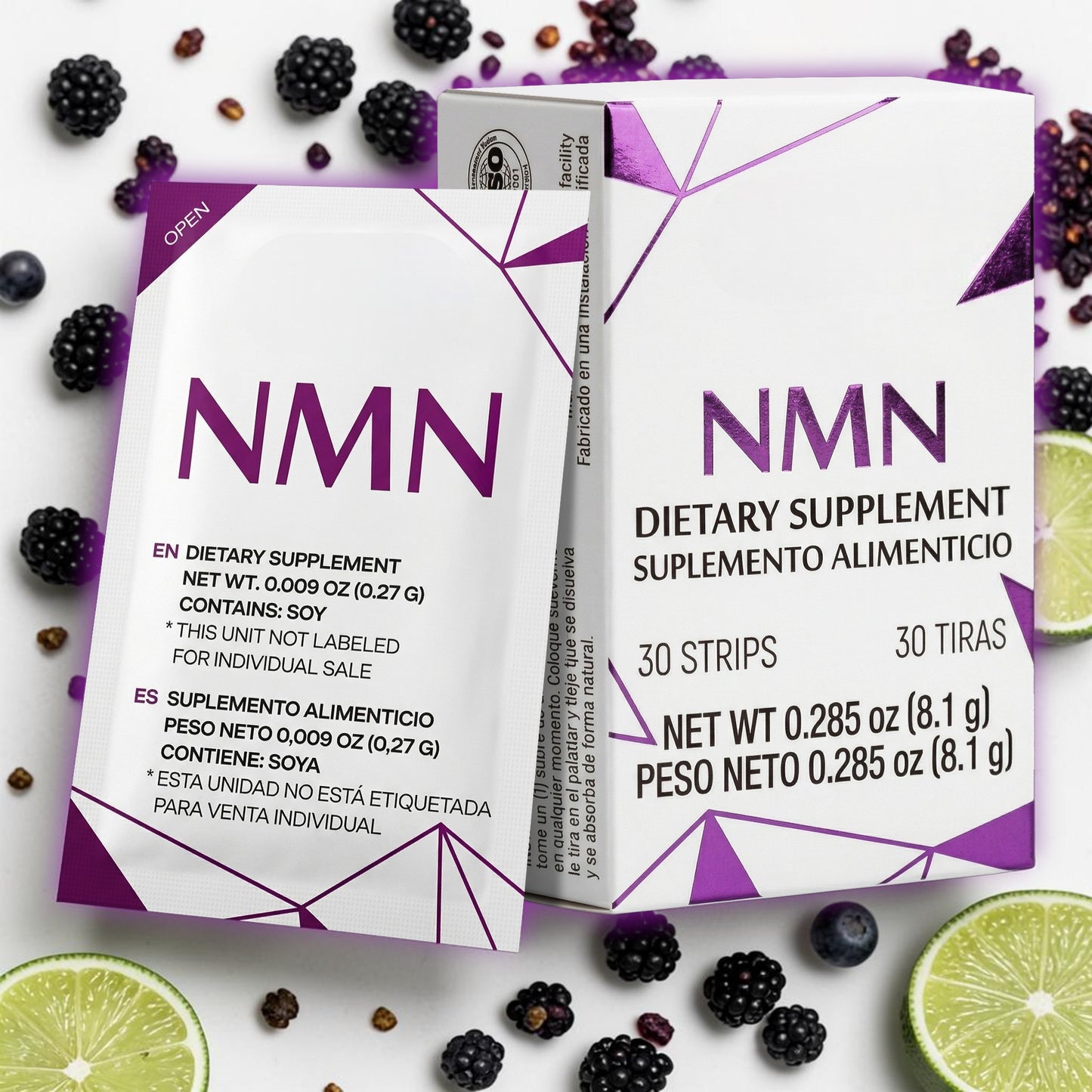 "Fuel Your Best" NMN + Berry & Lime Flavor 1x Box 30 packets, 30 days Relief! 90% Absorption in Feel it in 45 seconds or less MO. Autoship $90.35