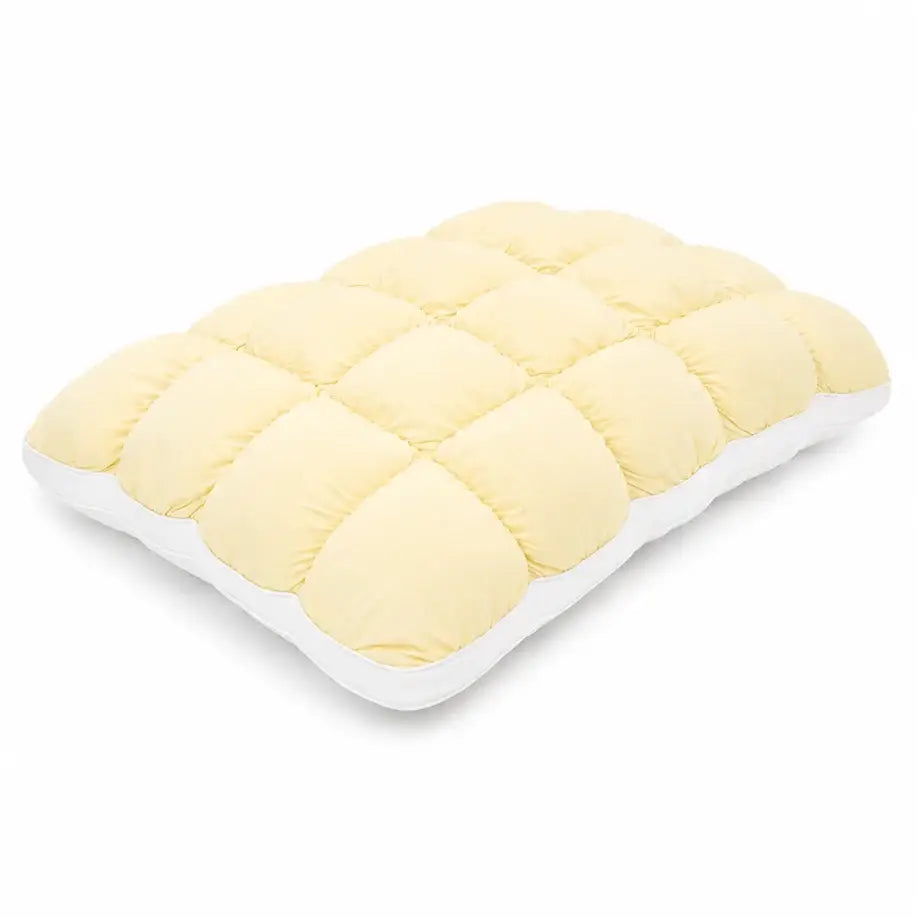 Puff Pillow | Cooling Bedding Pillow | Puff Grid Design: Gray / King