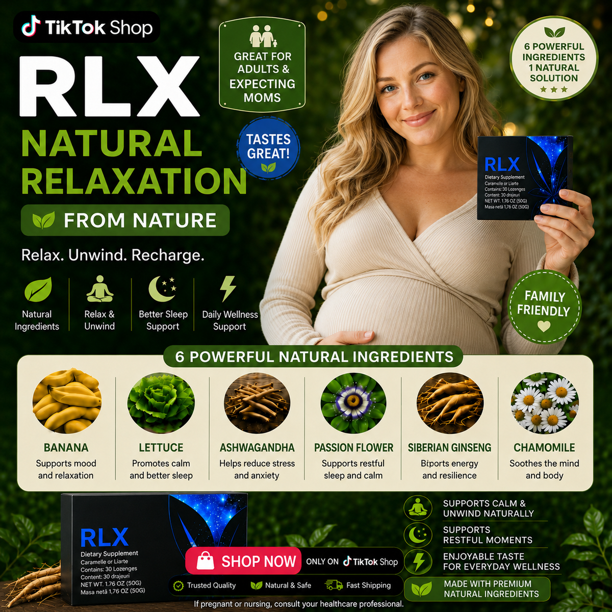 5 Day Sample of RELAX Banana flavor Candy Lozenge Sleep well, Peace, Calming