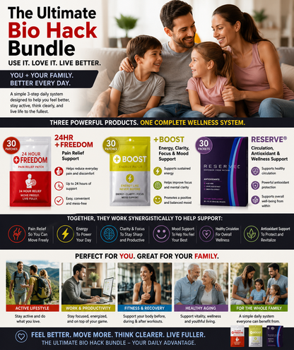 Coach Randall Relief™ Ultimate Bio Hack Bundle™ - 30 24hr Freedom & 30 Boost+ Patches and 30 Reserve®