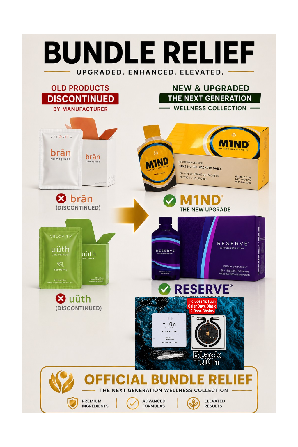 Coach Randall Relief™ Bundle Relief Package™ - 30 M1ND, 30 Reserve+ and 1 tuün Pendant
