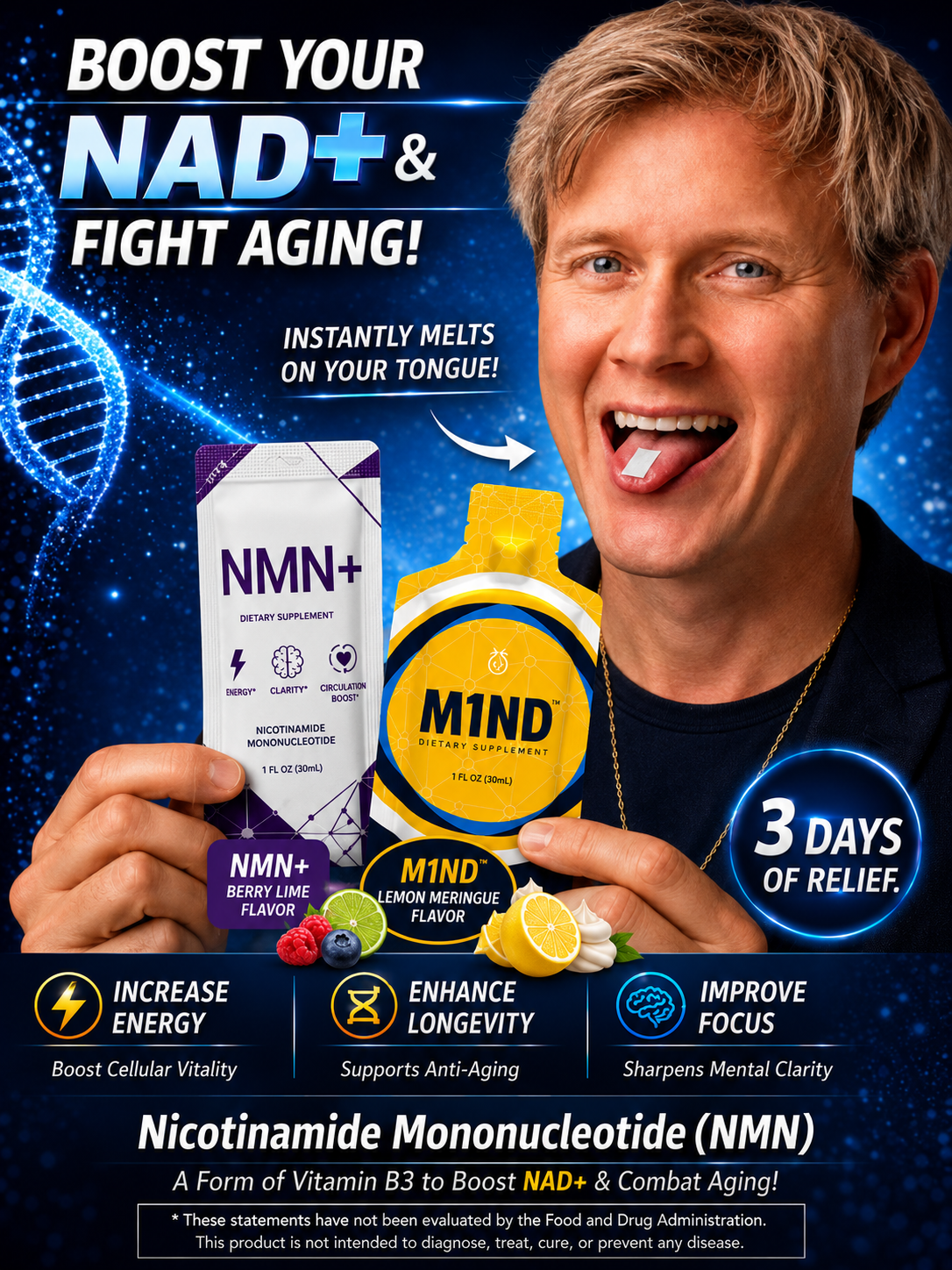 Ultimate Wellness – 6 Day Sample Pack 3days M1ND and 3days NMN+