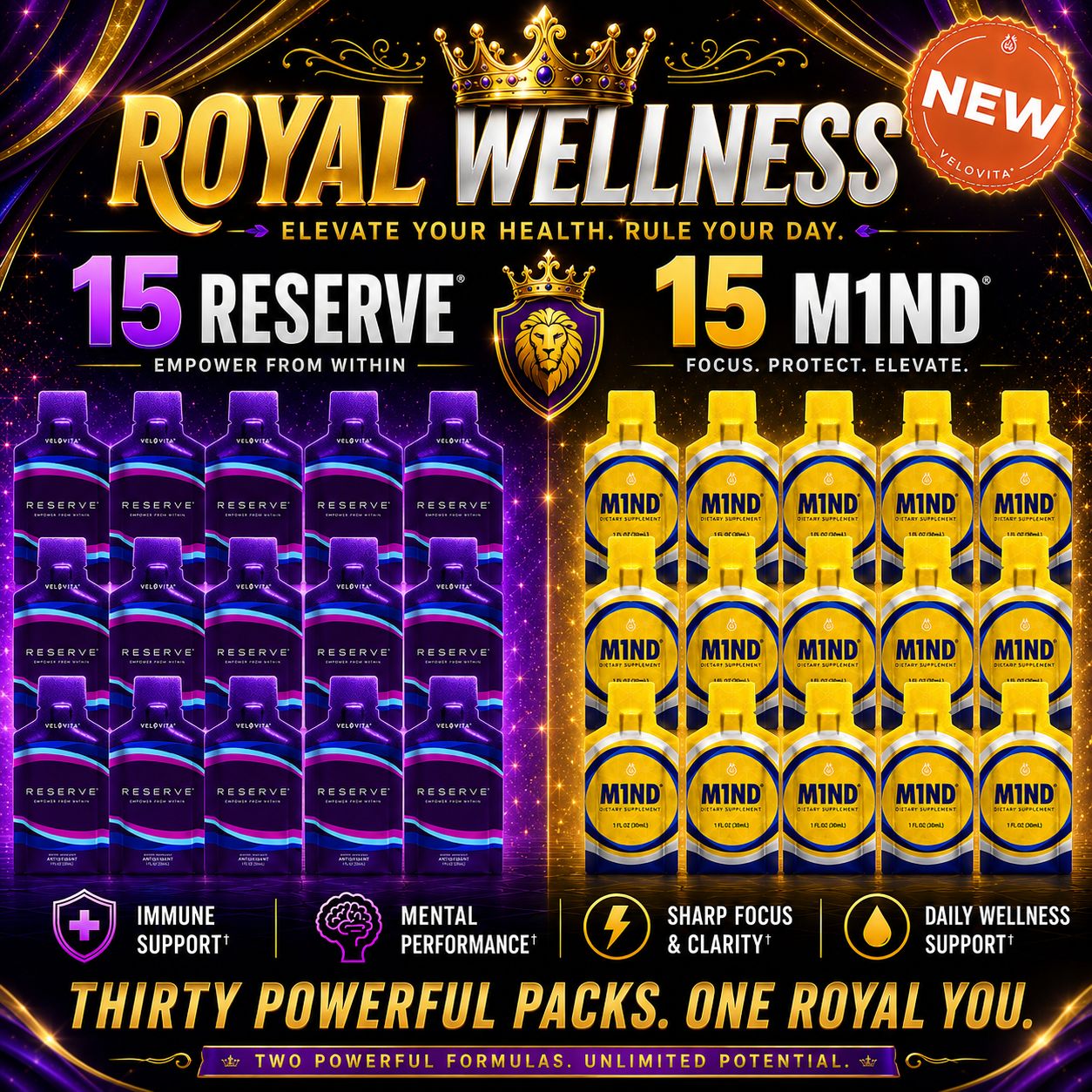 Coach Randall Relief™ Premium Royal Wellness Package™ : The Reserve® & M1ND® Lemon Meringue Collection™ (30 Pack)