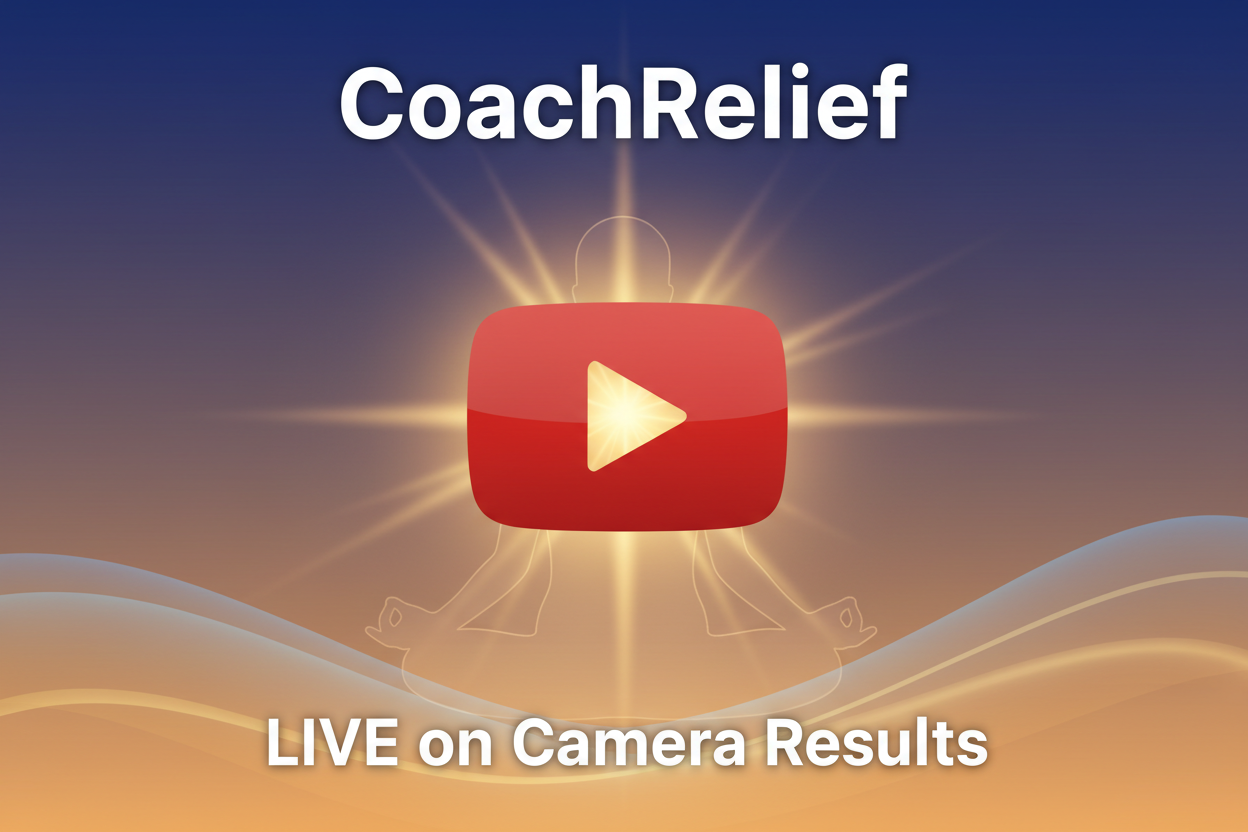 Load video: Watch how the Coach Relief 24 hour freedom, pain patchwork LIV Live on camera helping her decompress her lumbar in her back