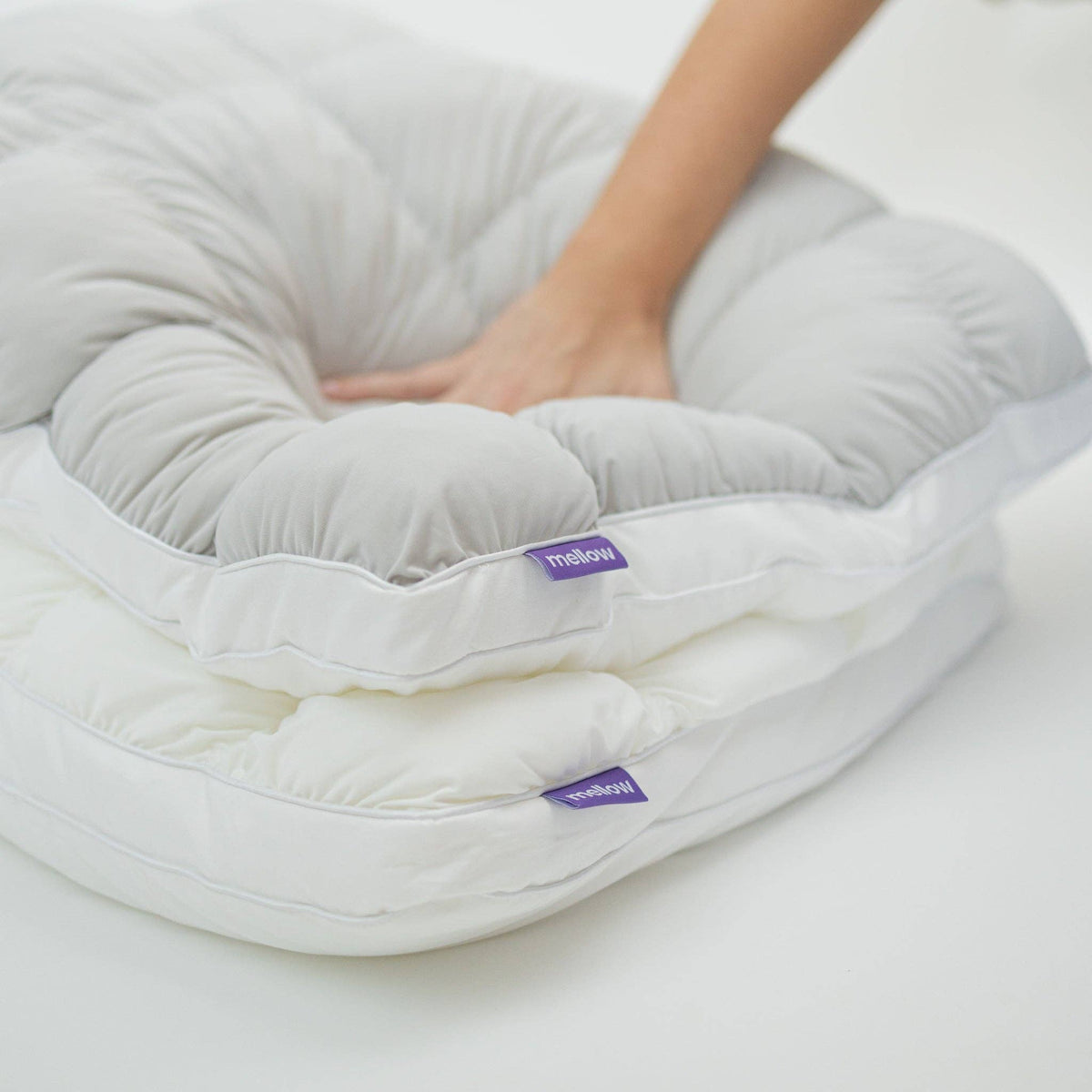 Puff Pillow | Cooling Bedding Pillow | Puff Grid Design: Gray / King