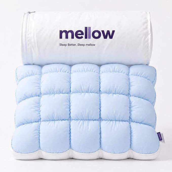 Puff Pillow | Cooling Bedding Pillow | Puff Grid Design: Gray / King